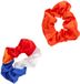 Folat - Scrunchies oranje, rood, wit, blauw - 2 stuks