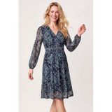 Miss Etam wikkeljurk met print - blauw