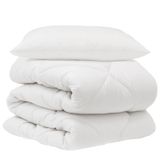 VidaXL Dekbed met kussen 2 st Wit Microvezel
