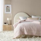 ROOM99 Noemi Elegante sprei in poederroze, 200 x 220 cm, veelzijdige woondeken als bedsprei of bankovertrek, quilt-stijl, ideaal als sprei