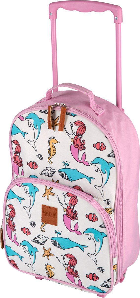 Princess Traveller Kids Collection - Trolley - Rond Zeemeermin - Wit/Roze - Polyester - 2022