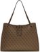 GUESS Yvonne Logo Tote Bag Latte Logo Lichtbruin