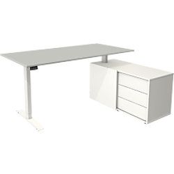 Kerkmann Zit-sta-bureau 10216011 Melamine Lichtgrijs/Wit