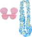Merkloos Tropische Hawaii party accessoires set - schelpen zonnebril - en bloemenkrans blauw