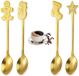 Unyqoos® Set de cuillères à café dorées de Noël avec décorations de Noël uniques et boîte cadeau