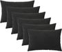 vidaXL Kussensloop 6 pcs HEERLEN Zwart 50 x 70 cm Fluweel