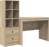 vidaXL Bureau Sonoma Eiken 145.5 x 50 x 127 cm