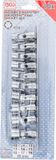 BGS Cardan doppenset zeskant 3/8 10 - 19 mm, 10 delig