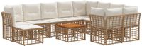 vidaXL - Buiten - bank - set - 11 - st - Natuurlijk - en - Crème - Wit - poly - rattan