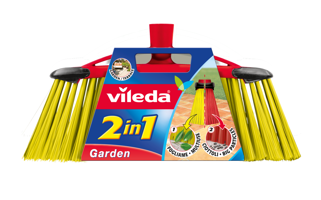 Vileda 112091 - Bezem - Zwart, Geel, Rood
