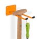 Relaxdays Bezemhouder Muur, 24 cm, Staal, Dubbele Haken 25 kg, Garage & Schuur, Ophangsysteem Tuingereedschap, Oranje