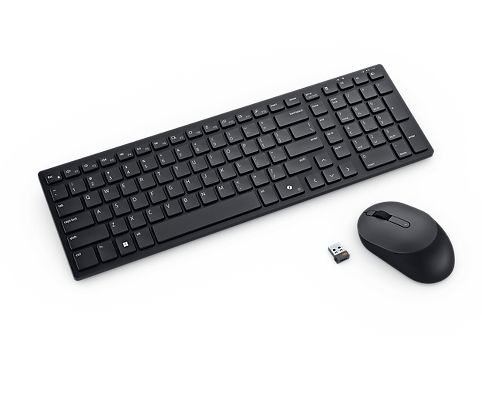 DELL Pro KM555 Compact Stille Toetsenbord en Muis Set - Duits (QWERTZ)