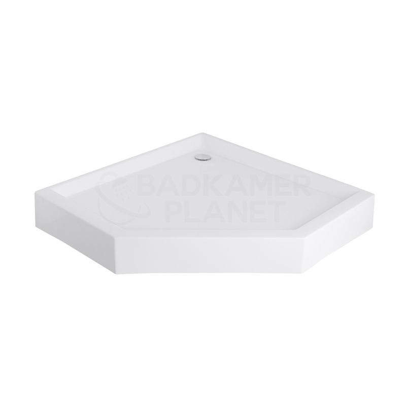 Badkamerplanet Douchebak Vijfhoek Hoog Acryl 100x100x14 cm - Wit