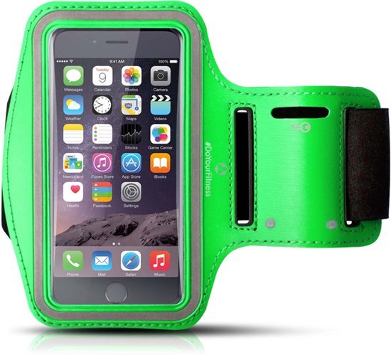 #DoYourFitness - Sportarmband - Â»RunnerManÂ« - Hardlooparmband voor telefoon - MEDIUM 60 cm - groen