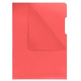 DONAU 1784095PL-04 dossierhoezen van het type L DIN A4 / 100 stuks/kleur: rood/PP hardfolie 180 μm/open aan de zijkant transparant glashelder Kristallijn stabiele zichthoezen