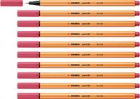 STABILO point 88 - Premium Fineliner - Fine 0,4 mm – Aardbei Rood – Doos 10 stuks