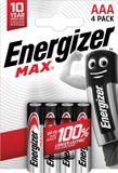 Energizer Max AAA Batterijen - 4 stuks - LR03 - 1.5V