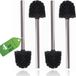 Unyqoos® Set of 4 Toilet Brushes, Black, Stainless Steel Handle, Interchangeable Head, 7 cm Diameter
