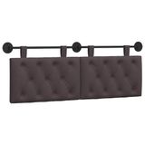 vidaXL - Tête de lit suspendue - Marron foncé - Tissu
