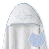 Baby Sweet Moon Baby badhanddoek met capuchon - wit en blauw