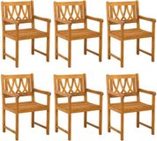 vidaXL Tuinstoelen 6 st Naturel Massief Acaciahout