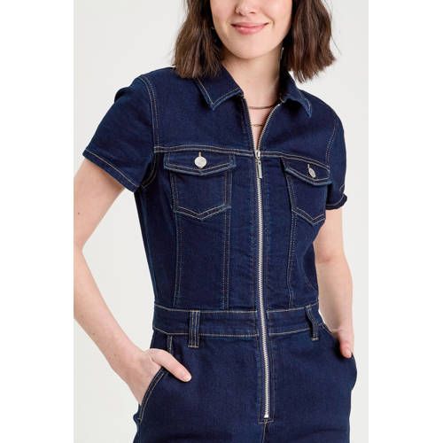 Cache Cache Dark Blue Denim Jumpsuit