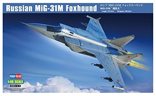 Hobbyboss 381755 Russische MiG-31M 1/48 MIG 31M Foxhound modelbouwset, verschillende