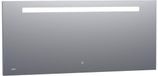 Brauer Quartz Spiegel - Rechthoekig - 160 cm - met Directe LED-Verlichting - Dimbaar - met Touchbediening - met Klok