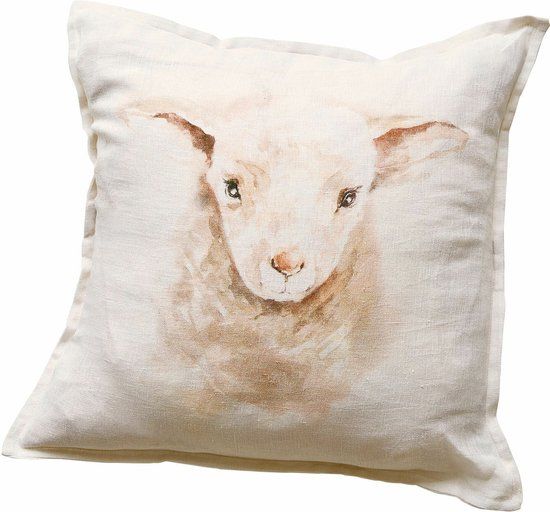 LOBERON Kussenhoes Xénandrine roze/crème 40x40 cm Linnen