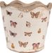 Clayre & Eef Bloempot - Ø 16x15 cm - Beige Roze Keramiek - Vlinders