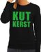 Bellatio Decorations Foute kersttrui - sweater - Kut Kerst tekst - zwart - voor dames - L