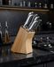 Omgoods - Set de 7 couteaux avec bloc en bois en acier inoxydable