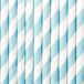 Partydeco Drinkrietjes - papier - 30x - strepen wit/blauw - 19,5 cm