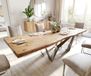 DELIFE Table à manger Edge acacia naturel 280x100 XL Spider acier inoxydable Acier inoxydable Live-Edge