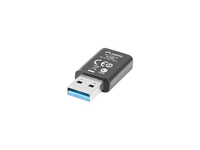 Lanberg NC-1200-WI - Draadloze USB Netwerkadapter - 5000 Mbit/s - Zwart