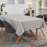 ANRO Tafelkleed Effen linnenlook Grijs 140x100cm Met sierband Afwasbaar Waterafstotend