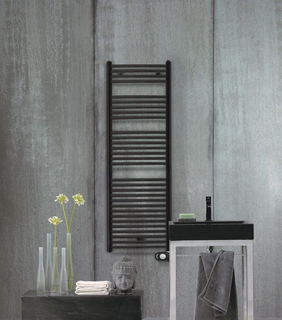 Zehnder Aura E elektrische handdoekradiator - 122.6x50cm - Zwart Mat