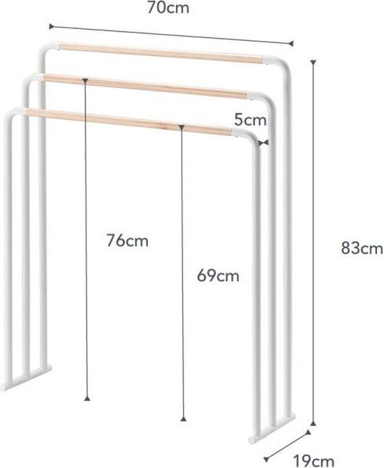 Yamazaki Plain Handdoekrek - Wit - Handdoekrek - 83 cm hoog