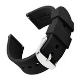 Archer Watch Straps - Vervangende Quick Release Horlogebanden van Zacht Siliconen Rubber voor Dames en Heren (Zwart, 22mm)