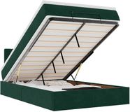 vidaXL Ottoman Bed with Mattress 120x200cm Velvet Dark Green