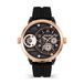 Police Ray Multifunctioneel herenhorloge met Zwart hydraulisch patroon wijzerplaat en Zwarte siliconen band, 51mm