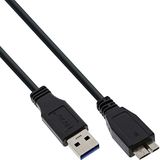 InLine USB 3.0 kabel, A aan Micro B, zwart, 0,5m