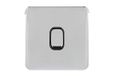 Schneider Electric GGBL1012RBPCS Lisse Intrekbare schakelaar, 1 band, 2-weg, 10 A, gepolijst chroom met zwarte binnenkant