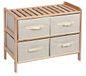 King Home C1513037 commode met 4 laden van hout en stof ecru, 59 x 28 x 50 H