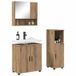 vidaXL Ensemble de meubles de salle de bain, 3 pièces, chêne artisanal, meuble de salle de bain moderne, lavabo rectangulaire, miroir mural, rangement compact, élégant