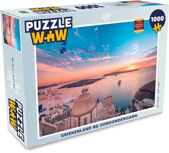 MuchoWow Puzzel Griekenland - Huis - Zon - Legpuzzel - Puzzel 1000 stukjes volwassenen