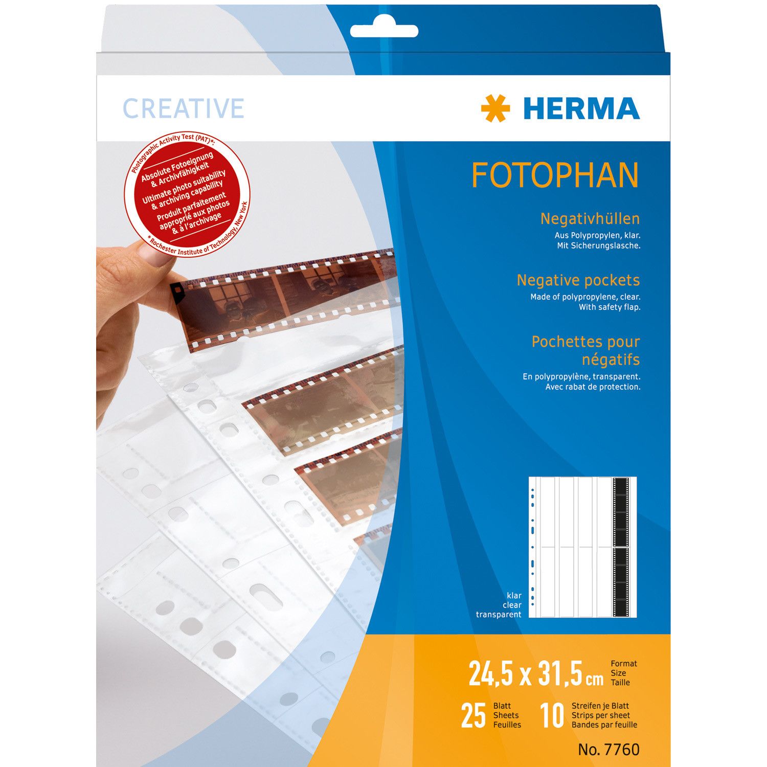 HERMA Negative pockets transparent for 10 x 4 negative stripes 25 pcs.
