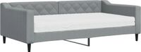 vidaXL Slaapbank met matras 90x190 cm stof lichtgrijs