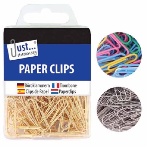 Just Stationery 9192 Diverse Hanging Box Paperclips - 120 Clips