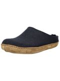 Haflinger Emil's Toffel - Instap pantoffel - Blauw - Maat 43 - Vilt, Leren zool